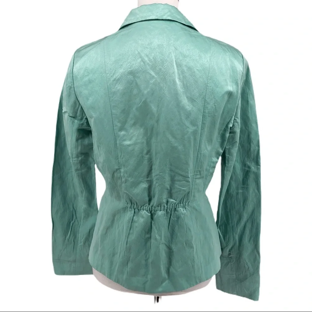 Lafayette 148 New York Blue/Green 3/4 Sleeve Blazer - Picture 7 of 11